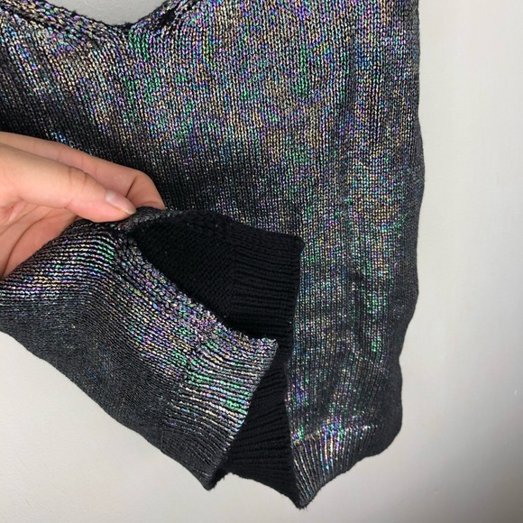 Forever 21 Metallic Purple/Green Crop Top Rib Knit - Picture 5 of 12